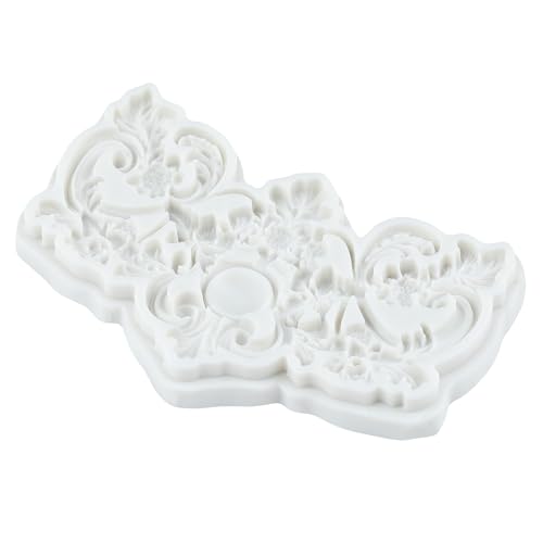 Baroque Scroll Lace Silicone Mold Flower Lace Polymer Clay Molds - color: Style O