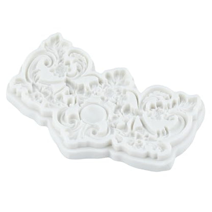 Baroque Scroll Lace Silicone Mold Flower Lace Polymer Clay Molds - color: Style O