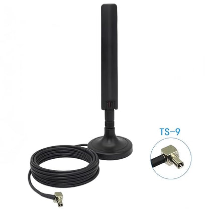 2-Pack 10dBi 5G 4G LTE Antenna with Magnetic Base – TS9 Dual MIMO External Antenna for Netgear Nighthawk M6 MR6110 MR6500 M5 MR5100 M1 MR1100 LB1120 LB2120 Huawei MiFi Hotspots Router – 5ft Cable - style: TS9