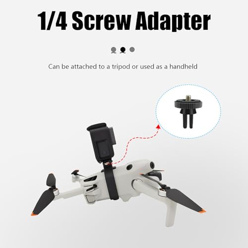 Mini 4 Pro Drone Camera Mount Top Carry Extension Bracket with 1/4 Screw Tripod Mount Adapter Compatible for DJI Mini 4 Pro/Mini 3 Pro/Mini 3 Drone Accessories for Action Camera/LED Flight Light
