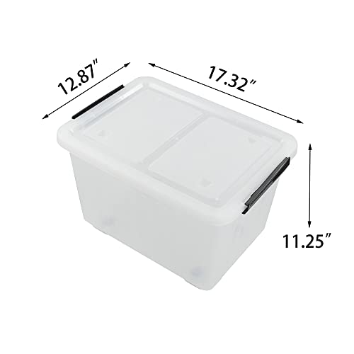 Asking 30 Qt Plastic Storage Bins with Lids, Clear Storage Box, 4 Pack - size: 30 L