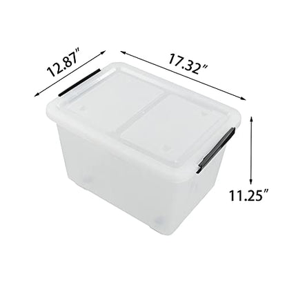 Asking 30 Qt Plastic Storage Bins with Lids, Clear Storage Box, 4 Pack - size: 30 L