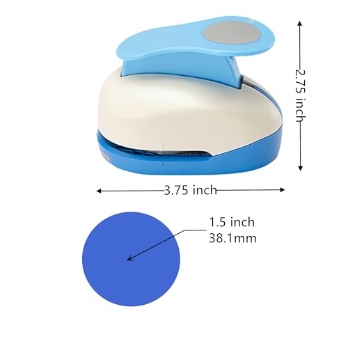 1.5 Inch Circle Punch, 38mm Circular Cutter Tool, Paper Craft Lever Punches, Blue, Modern Functional - color: Circle-1.5