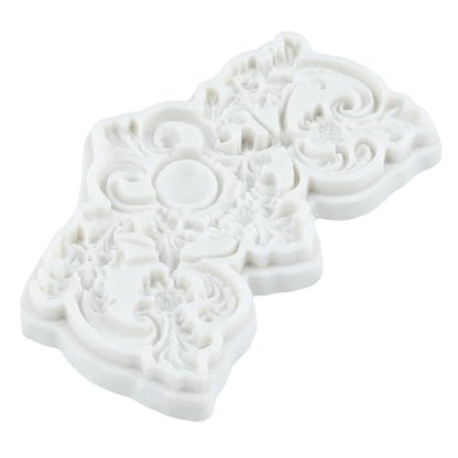 Baroque Scroll Lace Silicone Mold Flower Lace Polymer Clay Molds - color: Style O