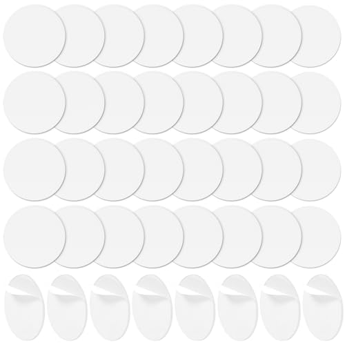 40 Pcs Double Sided Sticky Adhesive Pads 1.38"/35mm Round Heavy Duty Mounting Tape Clear Removable Dots for Car Phone Mounts Dashboard Dash Cam Base Home Office