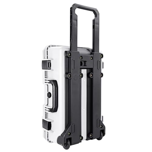 Eylar 22" Intact Premium Series Rolling Carry-On Hard Case with Wheels, IP67 Waterproof Crushproof, TSA Approved Travel Luggage, Customizable Pluck Foam for Cameras, Drones, Gear (White) - color: White