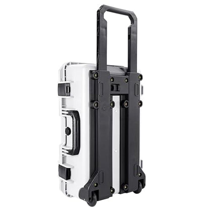 Eylar 22" Intact Premium Series Rolling Carry-On Hard Case with Wheels, IP67 Waterproof Crushproof, TSA Approved Travel Luggage, Customizable Pluck Foam for Cameras, Drones, Gear (White) - color: White