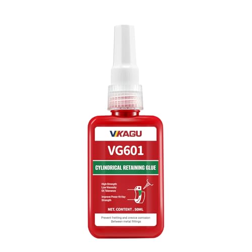VG601 Cylindrical Retaining Compound - High Strength Bearing Mount Adhesive for Shafts, Gears, & Bushings - Low Viscosity Anaerobic Glue for Tight Fits (1.69 fl oz) - size: VG601, style: 1 Pack
