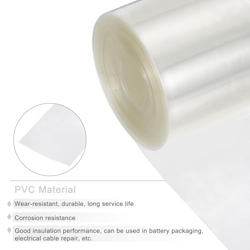 MECCANIXITY Battery Wrap PVC Heat Shrink Tubing 26mm x 43mm x 6m Clear - color: Clear, size: 26mm x 43mm x6m