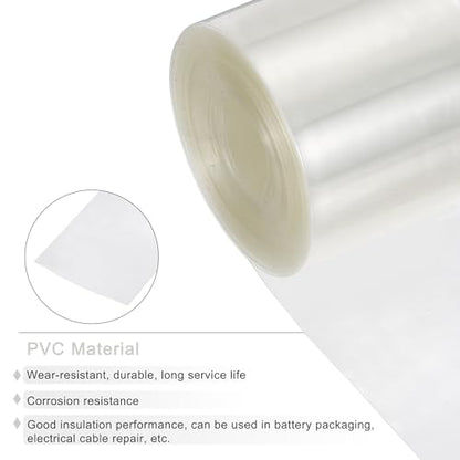 MECCANIXITY Battery Wrap PVC Heat Shrink Tubing 26mm x 43mm x 6m Clear - color: Clear, size: 26mm x 43mm x6m