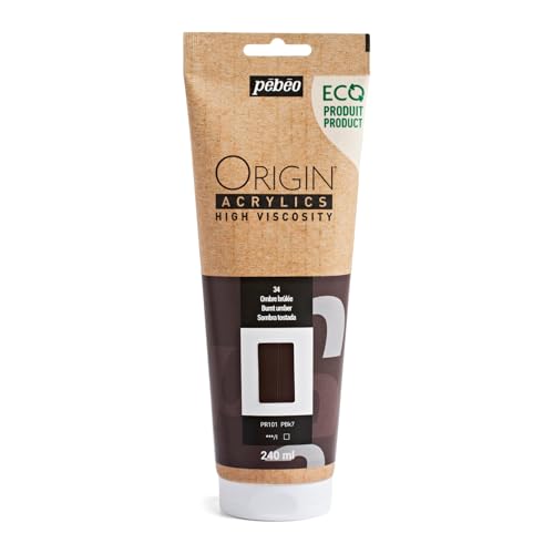 PEBEO Origin 240ml (8.11 fl oz) Acrylic Paint, Burnt Umber - color: Burnt Umber