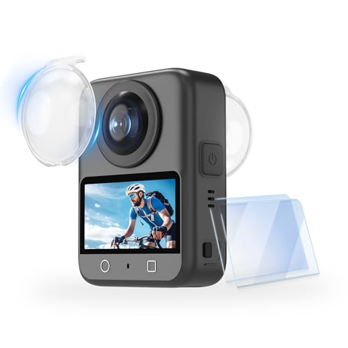 Lens Guard + 2 Pack Screen Protector for DJI Osmo 360, PC Lens Protector Cover HD Tempered Glass Film for Osmo 360 Protective Accessories Kit [Anti-Scratch]