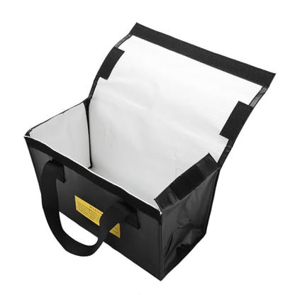Fireproof Explosion-Proof Bag for Lithium – Airtight Safety Pouch Power Banks Storage, Portable Hazardous Items Container Travel Workplace Use(Black)