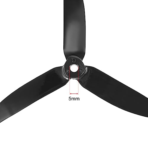 uxcell RC Propellers 5040 5x4 Inch 3-Vane Multi-Rotor for Aircraft Toy, Nylon Black 2 Pairs