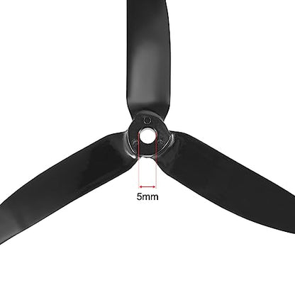 uxcell RC Propellers 5040 5x4 Inch 3-Vane Multi-Rotor for Aircraft Toy, Nylon Black 2 Pairs