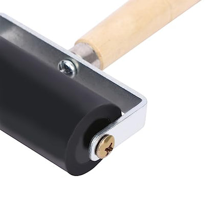 2Pcs Professional Rubber Roller Brayer,6cm Rubber Roller Brayer with Wooden Handle Ink Painting Printmaking Roller Art Stamping Tool