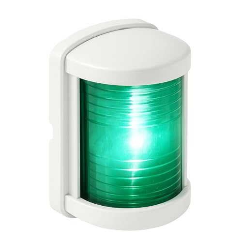 SEAFLO 11 Series Mini Sized LED Green Starboard Navigation Light 12V, 1W, IP67 Waterproof, 2NM Visibility, High-Brightness, for Boats Under 65 ft (20m) 4-Year Warranty - color: Starboard (Green), size: Mini, style: White