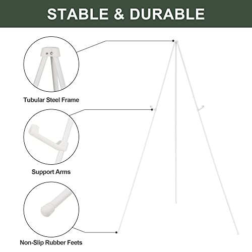DANMO Easel Stand for Wedding Sign Poster 63'' Instant Display Easel for Floor Adjustable Metal Art Easel White 3 Pack - style: White 3 Pack