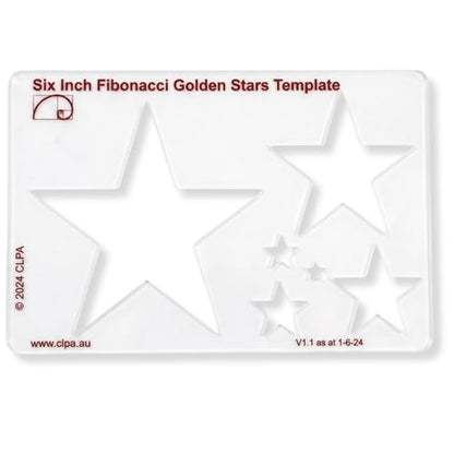 Fibonacci 6" Star Drawing Template, Golden Ratio Stencil - style: 6" Stars