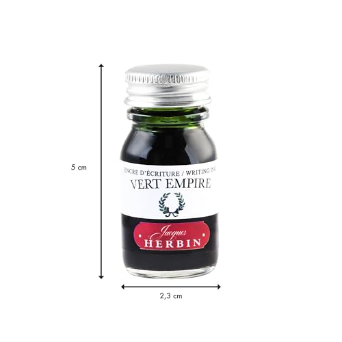 Herbin Bottled Fountain Pen Ink, 10ml - Empire Green - color: Cloud Gray, size: 0.3 fl oz