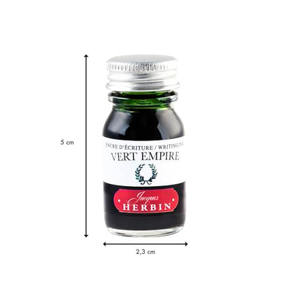 Herbin Bottled Fountain Pen Ink, 10ml - Empire Green - color: Cloud Gray, size: 0.3 fl oz