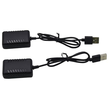 Blomiky 2 Pack 11.1V 2000mA XH-4P Plug USB Charge Cable for 3S Lipo Battery /11.1V 2A USB 2