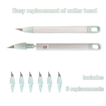 KINGFINGER Precision Craft Knife Set, 7-Piece Hobby Knife Kit with Case, Includes 6 Replaceable Blades, Ideal for Crafting, Scrapbooking, Rubber Stamps & DIY Projects