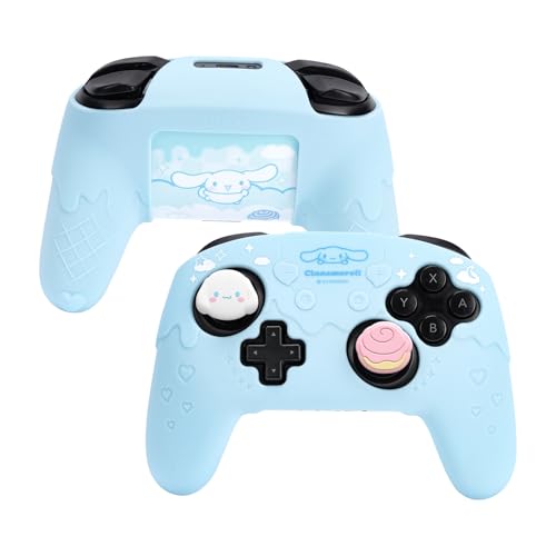 Kuitmor Silicone Switch Pro Controller Cover Skin Set, Anti-Slip Soft Protective Case for Switch Pro Controller with 2 Thumb Grip Caps and 1 Sticker (Blue Cinnamoroll) - color: Blue Cinnamoroll