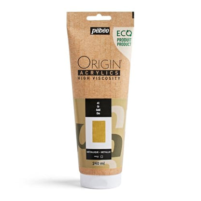 PEBEO Origin 240ml Metallic Acrylic Paint, Gold - color: Gold