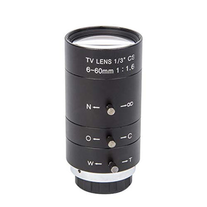 6-60mm 1/3" CS Lens CCTV Lens IR F1.6 Manual Zoom Manual Iris for CCTV CCD Camera - color: 6-60mm