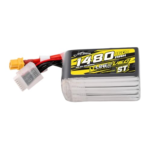 TATTU R-Line Version 6.0 6S Lipo Battery 22.2V 160C 1480mAh Lipo Battery Pack with XT60 Plug for Racing(ST Stick Version) - size: 1480-6S-Long