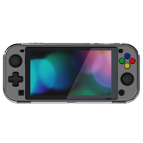PlayVital Clear Series Protective Case for Nintendo Switch Lite, Glossy Ergonomic Hard Grip Cover - Shock-absorbent Anti-Scratch Shell Case with Screen Protector & Thumb Grips & Button Caps - color: Clear