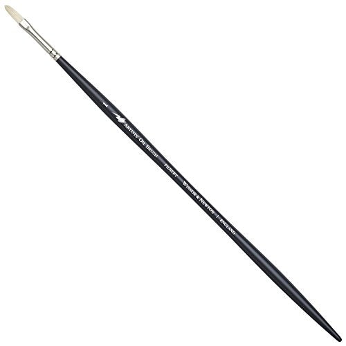 Winsor & Newton Artists' Oil Hog Paint Brush, Long Handle Size 1, Filbert - size: #1, style: Filbert