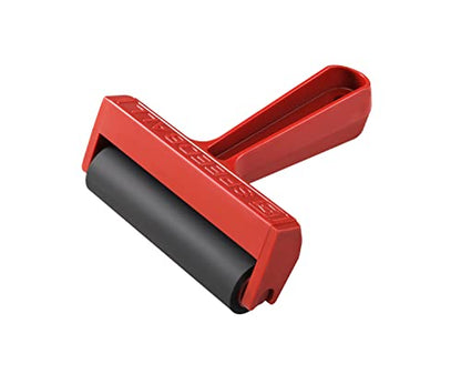 Speedball 4-Inch Hard Rubber Brayer - Pop-in Roller for Block Printing, Printmaking, and Ink Applications - size: Hard Rubber (1-Pack)