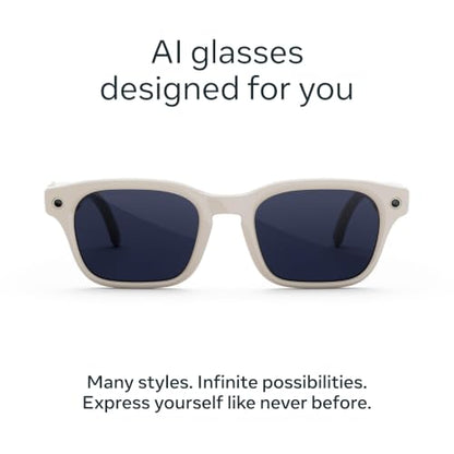 Meta Glasses, Adventurer AI Glasses - color: Linen/Transitions Sapphire Lenses, size: Standard
