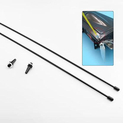 2PCS RC Boat Aluminium M6 Antenna Mount Base with Antenna Tube Sleeve for RC Boat Ship Car DIY Model Toy Building Parts (Black) - color: Black