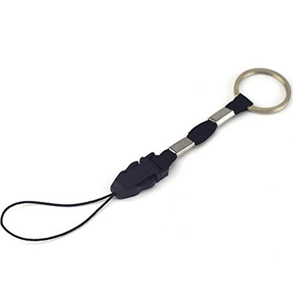 YOUOWO 10Pcs Nylon Finger Short Lanyards With Circular Ring Detachable - color: 10 Pack-black