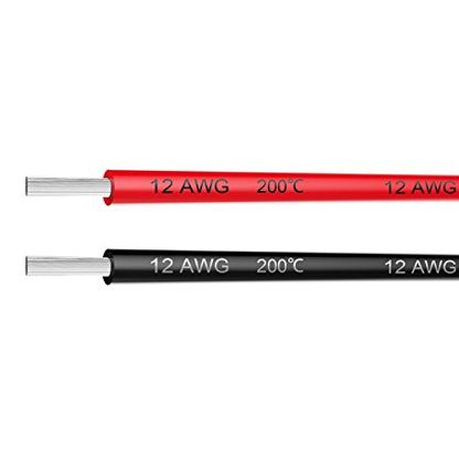 12awg Silicone Electrical Wire Cable 2 Colors Tinned Copper 10ft Each - size: 2 Colors each 10FT, style: 12AWG