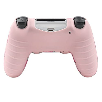 RALAN Pink Controller Skins for PS4,Fruit Silicone Controller Cover Skin Protector Compatible /PS4 Slim/PS4 Pro Controller with 2 Cute Thumb Grips Caps… - color: Pink