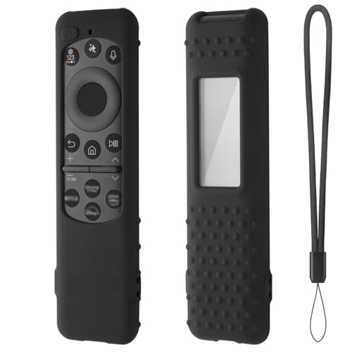 Hi Color Silicone Cover for 5.5 INCH Samsung TM2560E Solarcell Remote 2025 Compatible with TM2360E BN59-01432A Samsung TV Remote Soft Anti-Slip Light Weight Silicone Case Sleeve (Black) - color: black
