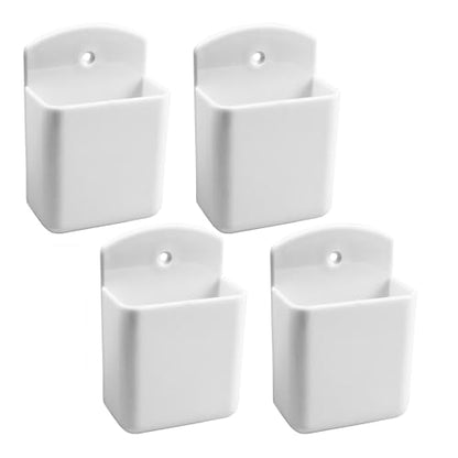 Septe 4Pcs Remote Control Holders Wall Mount, Self Adhesive TV Controller Holder, Wall Pen Holder Storage Box for Home Office (White) - color: White,4pcs