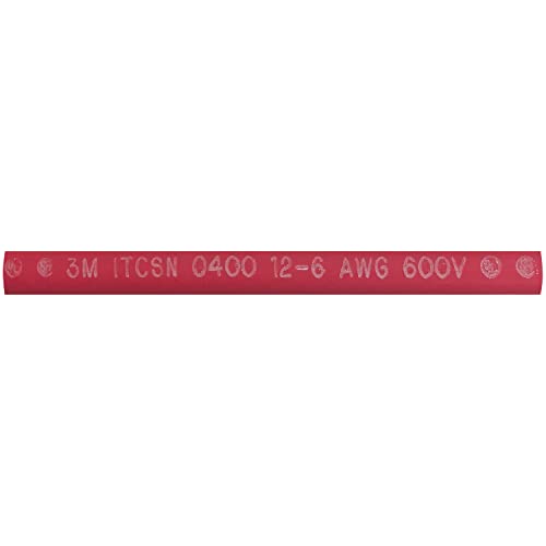 Heavy Dual Wall 3M Adhesive-Lined Heat Shrink Tubing 3:1 Red .40" ID 12-6 AWG - 6" Inch 1 Each - Made in USA - size: 12-6 AWG, style: Red