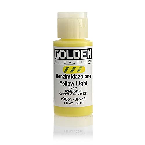 GOLDEN Fluid Acrylics, Cadmium Yellow Medium Hue, 1 fl. oz. Bottle