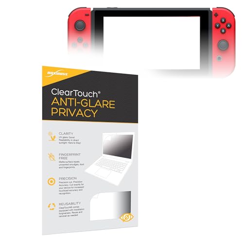 BoxWave Screen Protector Compatible with Nintendo Switch - ClearTouch Anti-Glare Privacy (2-Pack), Privacy Screen Protector Flexible Film Anti-Glare