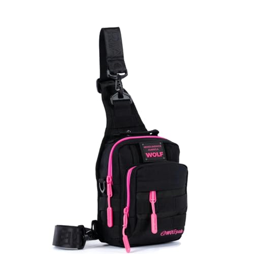 WOLFpak 4L Mini Tactical Sling Bag Crossbody - color: Black Neon Pink