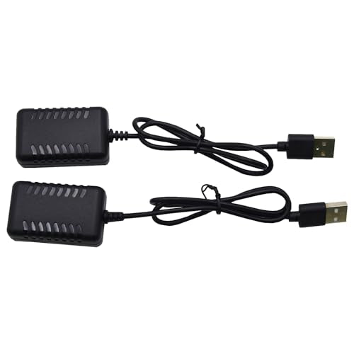 Blomiky 2 Pack 11.1V 2000mA XH-4P Plug USB Charge Cable for 3S Lipo Battery /11.1V 2A USB 2