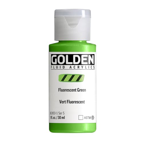 GOLDEN Fluid Acrylics, Fluorescent Green, 1 fl. oz. Bottle