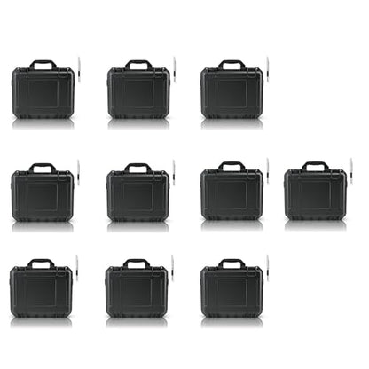 NineLeaf Waterproof Hard Case with DIY Customizable Foam Insert, Portable Protective Storage Case with Knife for Camera, Drones Carry Case, 14.3 × 11.4 × 4.5 in, Black,10PK
