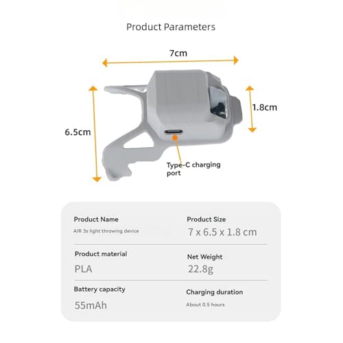 Drone Airdrop System for DJI Air 3S Photosensitive Thrower Transport Delivery Payload Release Air Dropping Device