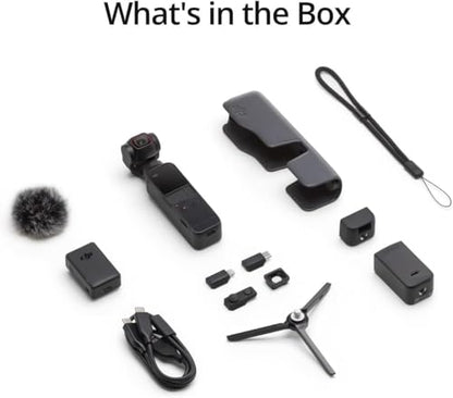 DJI Pocket 2 Creator Combo, Digital Camera 4K, 1/1.7" CMOS, 64MP Photo, Face Tracking, YouTube, Portable Vlogging Camera for Android and iPhone, Black - style: DJI Pocket 2 Creator Combo